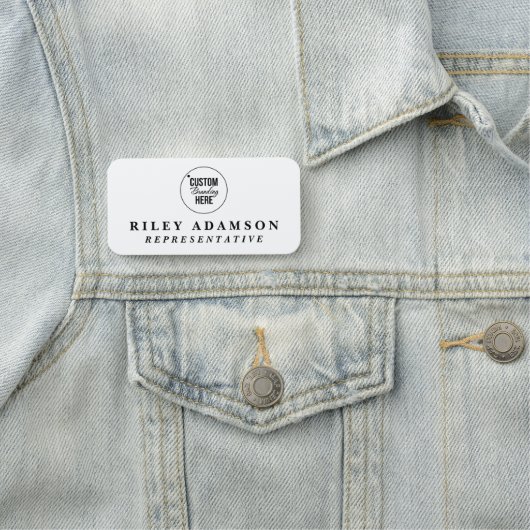 Custom Business Logo White Medewerker Magnetisch Naamplaatje (In situ)