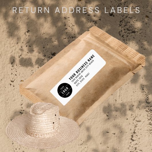 Custom Business Logo wit retouradreslabel Etiket