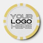 Custom Business Logo Yellow 1000 Value spel Poker Chips (Voorkant)