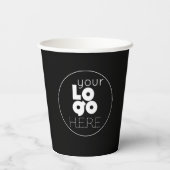 Custom Business Logo Zwart wegwerp papier beker (Achterkant)