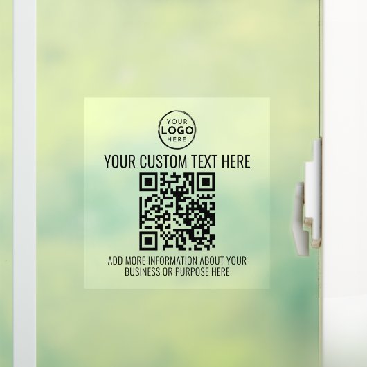 Custom Business Logo Zwart Wit QR Code Raamsticker