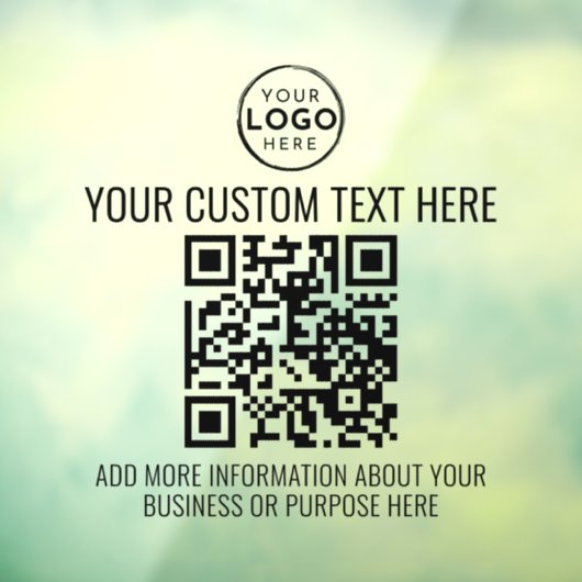Custom Business Logo Zwart Wit QR Code Raamsticker (Vel 3)