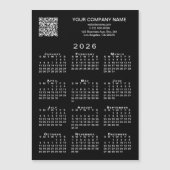 Custom Business QR Code 2026 Calendar Black Magnet (Voorkant)
