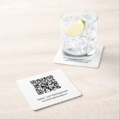 Custom Business QR Code Vierkante Kartonnen Onderzetter (Insitu)