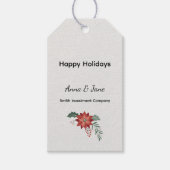 Custom Business Red Holiday Flower Bough Holiday Cadeaulabel (Voorkant)