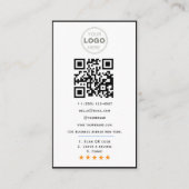 Custom Business Review QR Code Logo Visitekaartje (Achterkant)