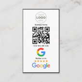 Custom Business Review QR Code Logo Visitekaartje (Voorkant)