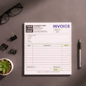 Custom Business Sales Invoice Forms, Company Logo Notitieblok