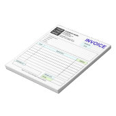Custom Business Sales Invoice Forms, Company Logo Notitieblok (Gedraaid)