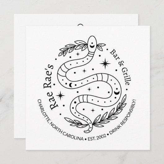 Custom Business Snake Logo Flat Kaart (Voorkant / Achterkant)