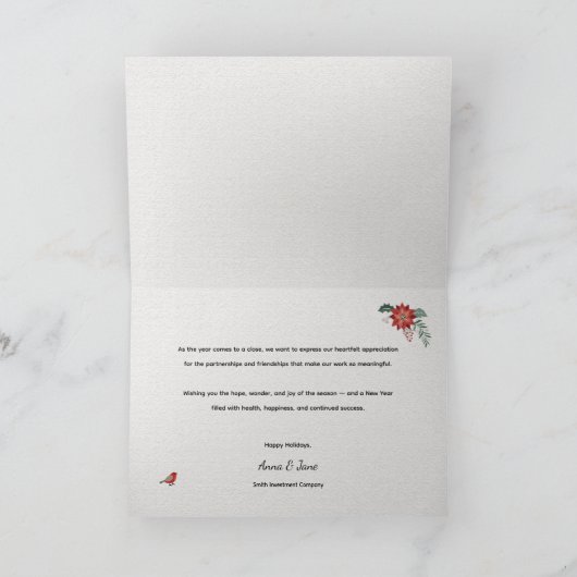 Custom Business Snow Branches Berries Holiday Kaart (Binnen)