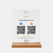 Custom Business Social Review Acrylic Sign with QR (Recto)