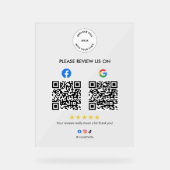 Custom Business Social Review Acrylic Sign with QR (Recto)