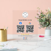 Custom Business Social Review Acrylic Sign with QR (Mariage)