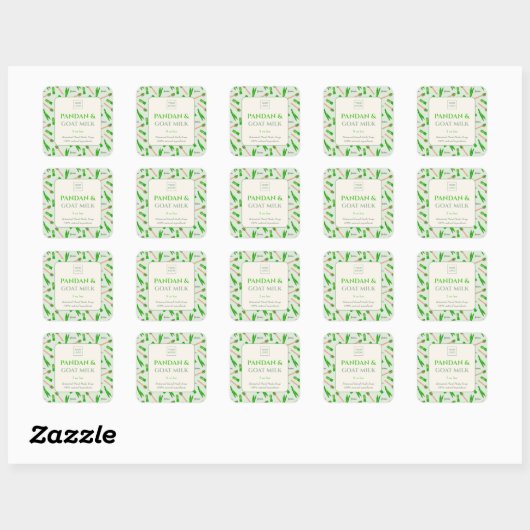 Custom Business Sticker for Pandan Handmade Soap (Feuille)