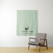 Custom Business Table Runner Banner Script Groen Wandkleed (In situ)