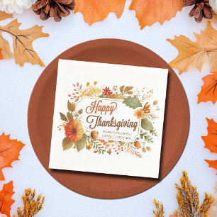 Custom Business Thanksgiving Party Herfst Flowers Servet