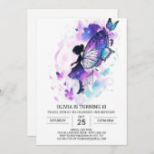 Custom Butterfly Fairy Verjaardag Kaart (Voorkant / Achterkant)