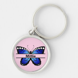 Custom Butterfly Name Keychain Gift for Her