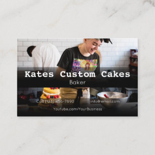 Custom Cake Baker Birthday Business Company Visitekaartje
