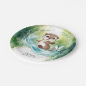 Custom Calm Otter Verjaardag Papieren Bordje (Gekanteld)