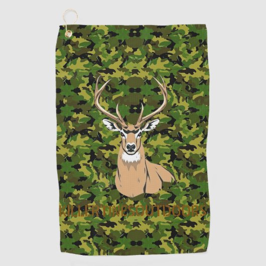 Custom camo deer golf towel golfhanddoek (Voorkant)