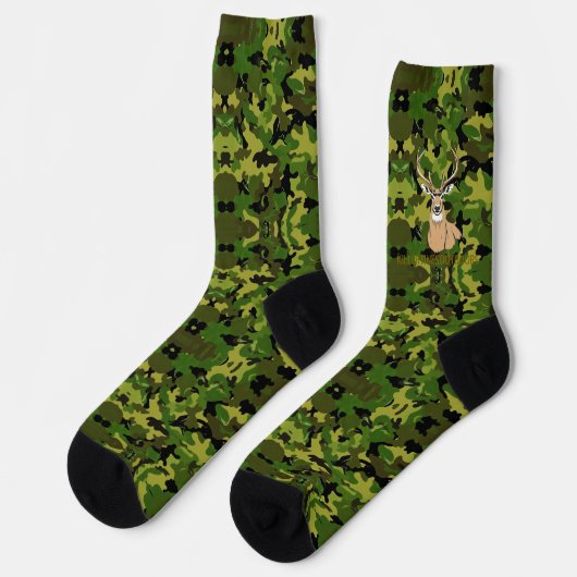 Custom camo whitetail crew socks sokken (Links)