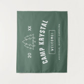 Custom Camp Bachelorette Party Achtergrond Tapestr Wandkleed (Voorkant)