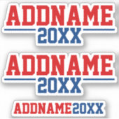 Custom Campaign - Klassiek rood blauw met jaar Sticker (Voorkant)