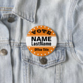 Custom Campaign Sjabloon Zwart / Sinaasappel Ronde Button 7,6 Cm (In situ)