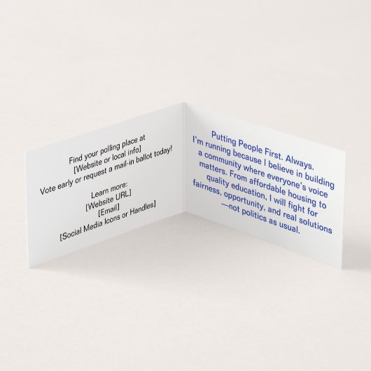 Custom Campaign Template Business Card Visitekaartjes (Binnen)