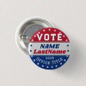 Custom Campaign Template for Elections Ronde Button 3,2 Cm (Voorkant /achterkant)