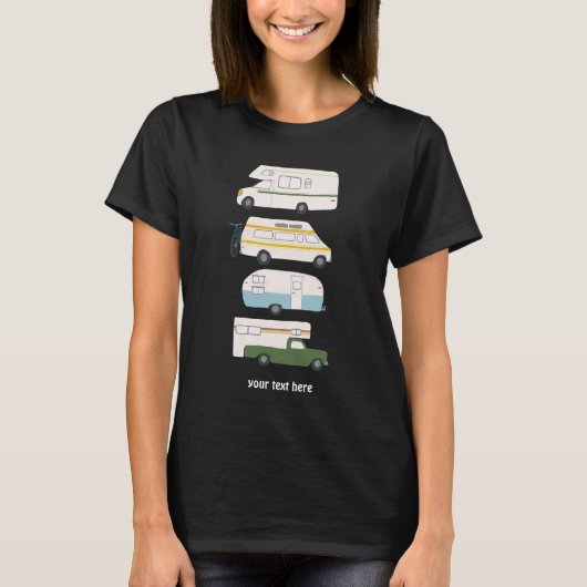 CUSTOM Campervan vanlife RV Trailer T-shirt (Voorkant)