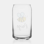Custom can glass with happy honey bee design (Verso)