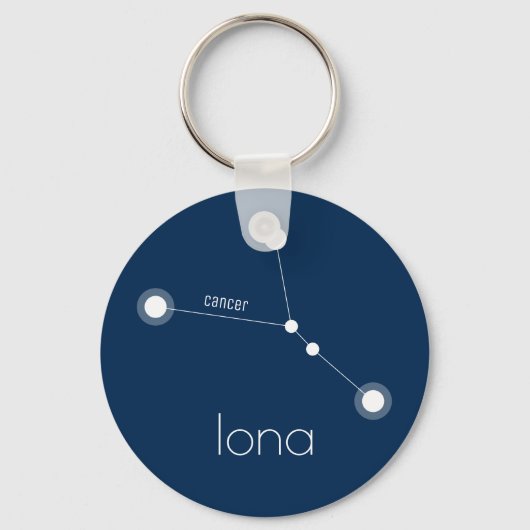 CUSTOM Cancer Zodiac Constellation Sleutelhanger (Voorkant)