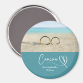 Custom Cancun Destination Beach Wedding Magneet (Voorkant / Achterkant)