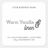 Custom Candle Label Minimalist Modern Business (Voorkant)