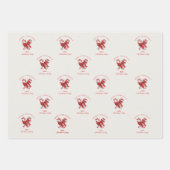 Custom candy cane Christmas red gift Inpakpapier Vel (Voorkant 3)