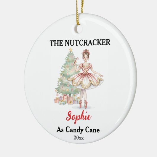 Custom Candy Cane Nutcracker Photo Christmas Keramisch Ornament (Links)