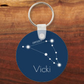 CUSTOM Capricorn Zodiac Constellation Sleutelhanger (Voorkant)