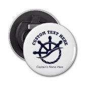 Custom Captain Boat Nautical Gift Button Flesopener (Voorkant)