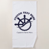 Custom Captain Boat Nautical Gift Strandlaken (Voorkant)