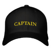 Custom CAPTAIN Embroidered Baseball Cap (Voorkant)