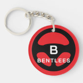 Custom car key keychain with steering wheel logo (Voorkant)