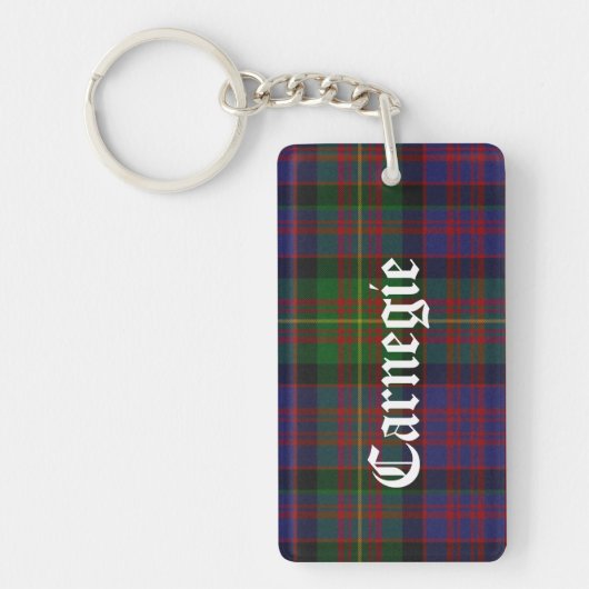 Custom Carnegie Tartan Plaid Sleutelhanger (Voorkant)