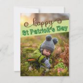 Custom Carte photo St Patrick's Day Cute Shamrock (Devant)