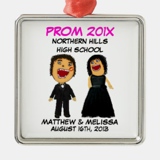 Custom Cartoon Prom Paar Metalen Ornament