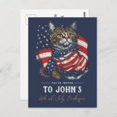 Custom Cat 4 juli Patriottische Partij Uitnodiging (Voorkant / Achterkant)
