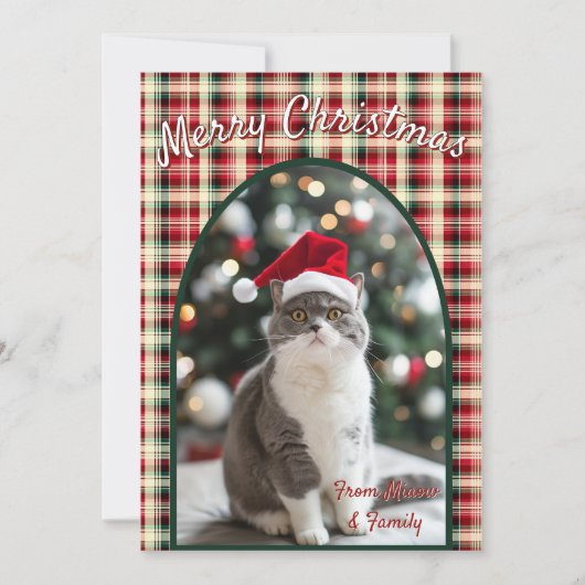 Custom Cat Christmas Feestdagenkaart (Voorkant)