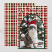Custom Cat Christmas Feestdagenkaart (Voorkant / Achterkant)